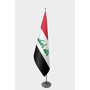 Digital-Printed Iraq Indoor <b>Flag</b> with Aluminum <b>Pole</b> and Polyester Banners - Product Image 1