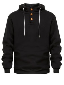 High Quality Oversized Men's 1/4 Quarter Button Pullover Hoodies Heavy <b>Vintage</b> <b>Sweatshirts</b> Plain Streetwear Wholesale - Product Image 2