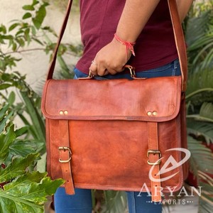 Personalized Vintage Real Goat Leather Men's Briefcase <b>Laptop</b> <b>Bag</b> High Quality 100% Leather <b>Messenger</b> <b>Bag</b> Office Shoulder <b>Bags</b> - Product Image 1