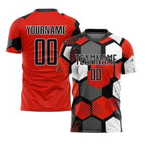 <b>Red</b> Color Short Sleeve Full Sublimation Soccer Clothing Uniform Sportswear Training Soccer Jersey Football <b>Shirts</b> - Product Image 4