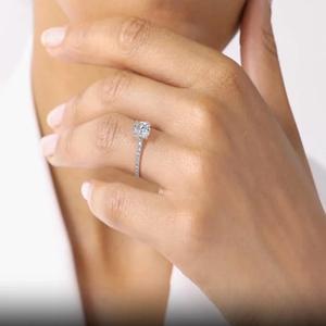 Bague en diamant ovale en or jaune 14 carats 6x8 bijoux de fiançailles IGI VS1 clarté F couleur diamant mariages cadeaux certifiés GIA - Product Image 1