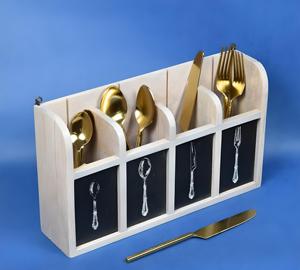 Best Quality Wooden Hanging Cutlery Holder With Four Compartment For Sale In Best Price - Product Image 2