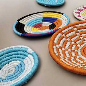 Sabai Handwoven Multicolour Bohemian Bamboo <b>Wall</b> <b>Baskets</b> Multicolour Grass and Rattan <b>Wall</b> Art Dcor - Product Image 4
