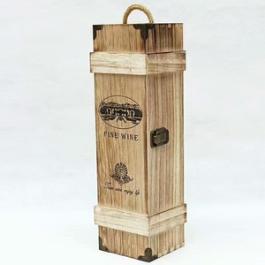 Caja de Vino Rectangular de Madera con Asa, Logotipo Grabado con Láser, Empaque Rígido para Bebidas - Product Image 3