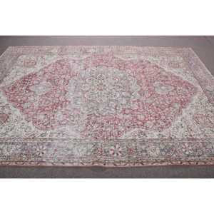 Alfombra Turca Vintage de 6,8x10 pies (207x306 cm), Alfombra Oriental Roja - Product Image 3