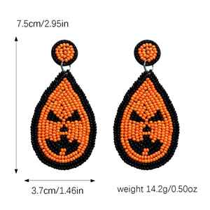 Pendientes bordados con cuentas llamativas para amantes de la moda, pendientes de cuentas bordadas hechas a mano florales para regalo de boda a bajo precio - Product Image 6