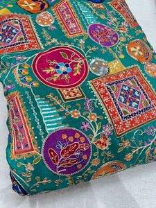 Raghuveer ผ้าปักลายดอกไม้หลากสีสำหรับงานดีไซน์เนอร์ผ้าพื้นเมืองสำหรับเสื้อ lehenga - Product Image 3