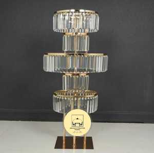 Centro de mesa de árbol de mesa de cristal grande de Metal de ensueño para Decoración de mesa de boda con colgantes - Product Image 1