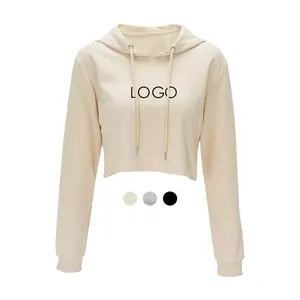Sudadera con capucha y Top corto personalizado para mujer, sudaderas informales ecológicas, pulóver recortado, parte delantera de gran tamaño para mujer - Product Image 4