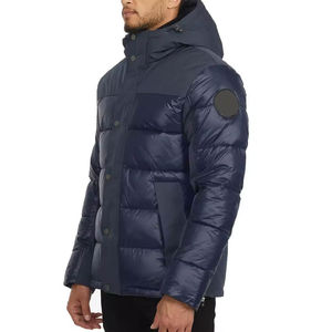 Fashion Men's Winter Hooded <b>Puffer</b> <b>Jacket</b> High Street Style Custom Wholesale Nylon Outdoor Warm <b>Thin</b> Bubble Design Front - Product Image 6