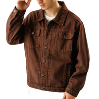 100% coton Denim vestes hommes décontracté couleur unie poche mince veste pour hommes Style haute qualité Denim veste pour homme