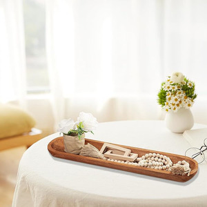 Bol à fruits oblong en bois de manguier, bol à pâte en bois pour la cuisine, pour la décoration de table de mariage, nouveauté vintage - Product Image 3