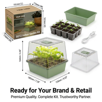 Baki Semai 12 Sel dengan Lampu LED 8W yang Dapat Diredupkan, Timer 3 Mode untuk Kebun Herbal Rumah, Kit Penyemaian dan Penyemaian Benih Bersertifikasi CE RoHS