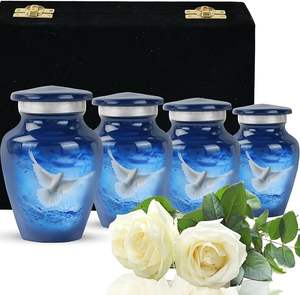 Wholesale Price Customized High Quality Metal Cremation <b>Keepsake</b> Urns Funeral Urns Burial <b>Keepsake</b> for Ashes With Velvet <b>Box</b> - Product Image 2