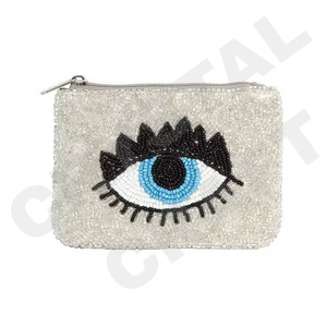 Portefeuille de pochette à monnaie en perles de rocaille personnalisé de conception de sourire beau porte-monnaie avec des caractéristiques d'accessoires à la mode - Product Image 4