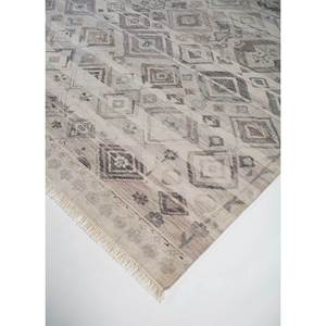 Tapis noué à la main en laine Thyme Ivory, tissage plat géométrique pour salon, puzzle rectangulaire 9x12, couloir - Product Image 2