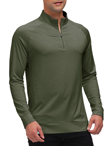 Personnalisé 1/4 Quarter Zip Pullover Shirt Sport Jogging Wear Hommes Quick Dry Polo Sport T Shirts hommes polos - Product Image 2