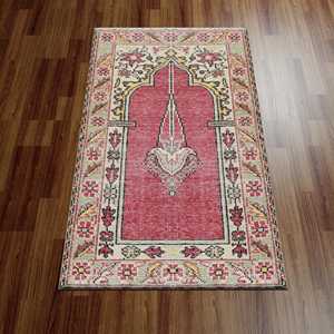 Alfombra Estampada de Diseño Vintage, Alfombra de Oración Islámica Floral Antideslizante, Alfombra Suave No Tejida - Product Image 4
