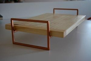 ถาดไม้ใส่อาหารเช้าพร้อมที่จับโลหะโบราณออกแบบมาสำหรับมื้ออาหารก่อนนอนและห้องครัวที่สะดวกสบาย - Product Image 4