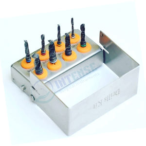 Kit Profesional de Fresas Eléctricas para Implantes Dentales, 8 Piezas, Acero Inoxidable con Recubrimiento de Titanio, Agarre Ergonómico, Acabado Negro, Cirugía Oral - Product Image 2