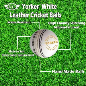 Pack standard international de meilleure qualité de 6 balles de cricket en cuir blanc Yorker Poids 156gm -160gmALUM Tannd Leather Sports - Product Image 5