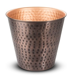 Durable <b>metal</b> waste <b>bin</b> with intricate detailing and antique design ideal for use in vintage style interior decor - Product Image 1