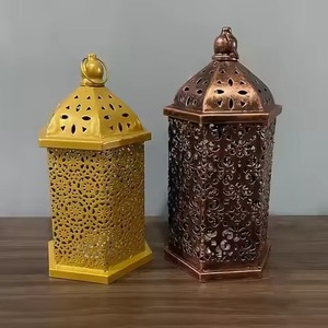 Farol de Ramadán, Luz Musulmana de Eid Mubarak, Artesanía de Hierro Dorado de Ramadán, Colgante - Product Image 2