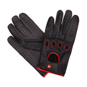Gants de conduite en cuir de qualité supérieure à doigts entiers, design respirant, contrôle du volant confortable - Product Image 3