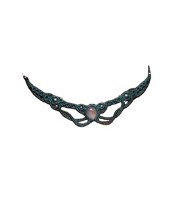 Green Macrame and Rose Quartz Necklace and Girls Handmade Gemstone <b>Pendant</b> Labradorite Choker, <b>Moonstone</b> Pearl Necklace - Product Image 1