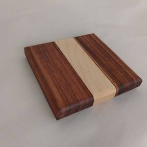 Posavasos de madera hechos a mano, posavasos de madera maciza de acacia, juego de posavasos con alfombrilla aislante para el hogar - Product Image 2