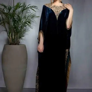 Beautiful Indian/Pakistani Embroidery Work Caftan Dress Crystal Glass Beadsstone Dabka Party-Wear Lace Button 2024 Collection - Product Image 1