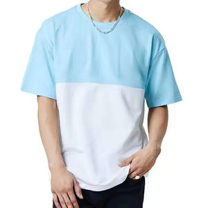 T-shirts de sport pour hommes en coton 100% écologiques respirants avec logo personnalisé en gros, design uni, ourlet incurvé extra long, bas arrondi - Product Image 1