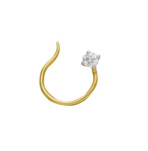 Pin de Nariz de diamante dorado de calidad asegurada Pin de Nariz de oro amarillo de diamante de 18kt para eventos Mehndi y Sangeet - Product Image 1