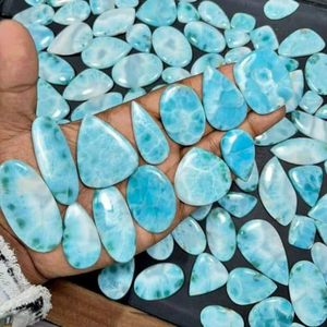 หินลาริมาร์ทรงหลังเบี้ยธรรมชาติทำด้วยมือและขัดเงาสำหรับเครื่องประดับหรือเป็นของขวัญให้กับเธอ - Product Image 4