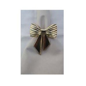 Wholesale Stainless Steel Napkin Ring Royal Gold Plating Embossed <b>Bow</b> Design Vintage Wedding Decorative Napkin Ring Polished - Product Image 1