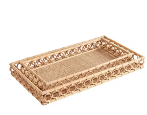 Plateau en rotin naturel pour le stockage des aliments Décoration de la maison Rectangle Thé Fabriqué au Vietnam de Sisu Artisanat - Product Image 1