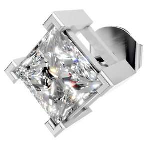 Modernos Pendientes de Oro Sólido de 14k con Moissanita VVS de 8mm, Corte Princesa y Engaste de 4 Puntas, Regalo de Aniversario, Fiesta de Compromiso, Boda - Product Image 5