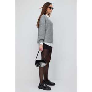 Women's <b>Oversized</b> V-Neck <b>Cardigan</b> Casual Stylish Breathable and Warm Knitwear Sweater with Hollow Out Decoration for Winter - Product Image 2