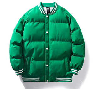 Nouveauté, veste de baseball matelassée décontractée grande taille, vente en gros, fermeture éclair, logo personnalisé, rembourrage en coton d'hiver, veste universitaire pour hommes - Product Image 4