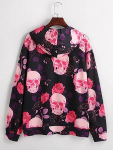 Sweat-shirt à capuche à manches longues pour femmes, imprimé personnalisé avec cordon de serrage - Product Image 2