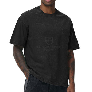Pakistán hizo alta calidad 100% algodón hombres lavado ácido camisetas venta al por mayor precio barato Oversize lavado ácido camisetas - Product Image 3
