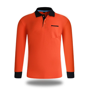 ขายส่งผ้าฝ้าย 230 กรัมโพลีเอสเตอร์ Unisex โปโลคอเสื้อโปโลแขนยาวว่างเปล่าลําลองพิมพ์โลโก้เสื้อธรรมดา - Product Image 4