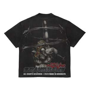 Vintage Acid Wash 100% Cotton <b>T</b>-<b>Shirt</b> Bold Graphic Print Soft <b>Thick</b> Microfiber Quick Dry Oversized Fit Solid Digital Printing - Product Image 3