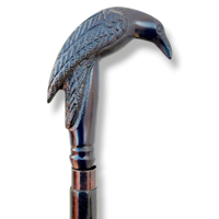 Canne de marche tactique en acier inoxydable à tête de corbeau en aluminium noir antique