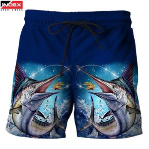 INDEX Pantalones cortos de baño con estampado de pez marlin azul para hombre, de secado rápido, UPF 50, ropa de pesca - Product Image 1