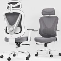 Chaise de bureau ergonomique en maille OEM avec soutien lombaire réglable, accoudoirs 3D, dossier en V, chaise de bureau réglable pour le bureau, blanche
