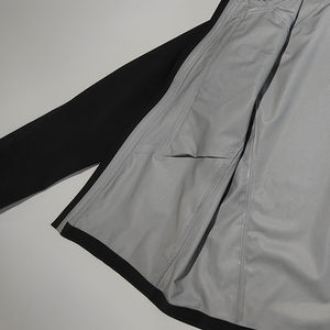 Chaqueta impermeable de exterior personalizada para hombre, chaquetas de lluvia lisas de poliéster, chaquetas de lluvia con capucha rompevientos negras, chaquetas de lluvia de 3 capas - Product Image 3