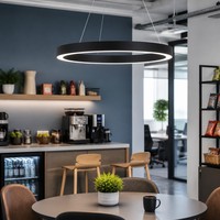 Luminaire suspendu LED rond pour salle de pause de bureau, 600 mm, lampe de plafond circulaire, coin lounge