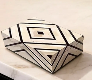 Caja de Incrustaciones de Hueso y Madera, Diseño de Araña Azul Marino, Caja de Joyería con Incrustaciones de Hueso y Caja Cuadrada con Incrustaciones de Hueso - Product Image 5