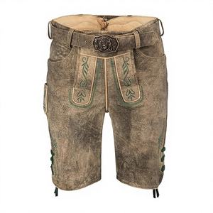 ISONZ - Pantalones Cortos de Cuero Tradicionales Alemanes, Estilo Trachten, Bávaros, para Hombre, Oktoberfest, de Gamuza - Product Image 1
